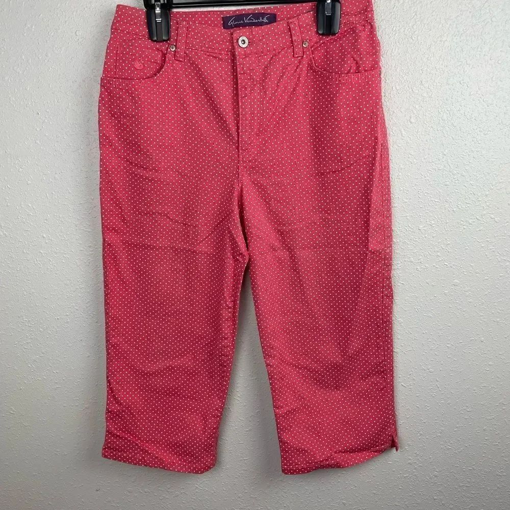 Gloria Vanderbilt Polka Dot Amanda Capri Pants Size 10 EUC